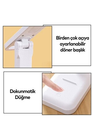 Ledli Masa Lambası 3 Modlu Oynar Başlıklı Şarjlı Çalışma Lambası 9w - 4