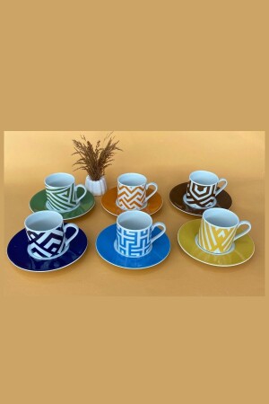 Legacy Ethnic Pattern Kaffeetassen-Set für 6 Personen, 90 ml, 12-teilig, dop12614275igo - 3