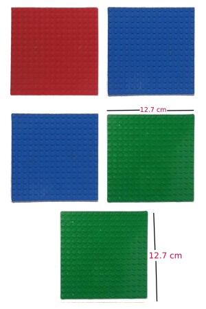 Lego-kompatibler flexibler 5-teiliger 3-Farben-Boden 12. 7cmx12. 7cm Kuzutoys_5Renk_zeminler - 1