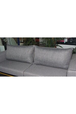 Leinen-Anthrazitgraues Sofa-Rückenkissen / Sofakissen / Rückenkissenbezug 1870GRAY - 5