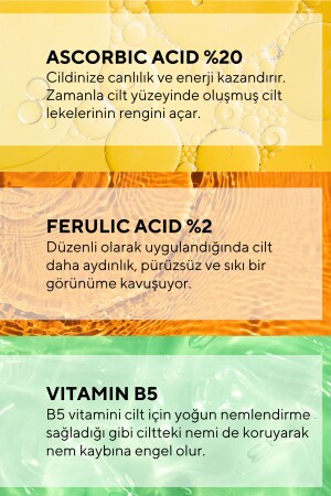 Leke Karşıtı Aydınlatıcı Vitamin C Serum Glutatyon- Ferulic Asit- %20 Ascorbic Asit 30 ml - 6