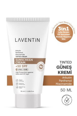 Leke Karşıtı - Cilt Tonu Eşitleyici Renkli Kapatıcı Etkili Yüksek Koruyucu Spf-50 Güneş Kremi 50 Ml - 1