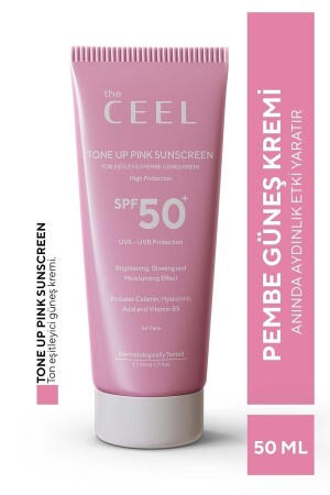 Leke Karşıtı Ton Eşitleyen Spf 50 Pembe Renkli Güneş Kremi Glutatyon- Hyaluronik Asit Etkili 50 ml - 2