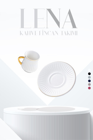 Lena Kaffeetassen-Set aus vergoldetem, farbigem Porzellan für 6 Personen, SYT-011707/12 - 9