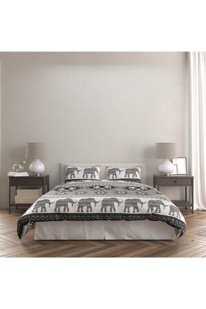 Lenar Bettbezug-Set für Doppelbett, 100 % Baumwolle, 200 x 220 cm, Weiß, MF001534-40 - 2