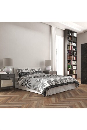 Lenar Bettbezug-Set für Doppelbett, 100 % Baumwolle, 200 x 220 cm, Weiß, MF001534-40 - 4
