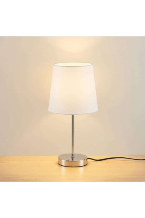 Leola Chrome Leg White Conical Hat Modern Lampshade Night Lamp Model01 - 3