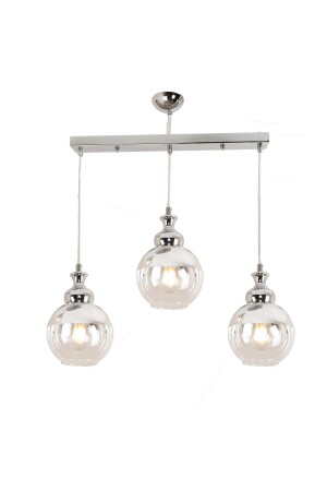 Leon 3-teilige Reihen-Chrom-Pendelleuchte Sports - Salonavize 3386-3S-CH - 1