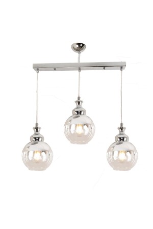 Leon 3-teilige Reihen-Chrom-Pendelleuchte Sports - Salonavize 3386-3S-CH - 3