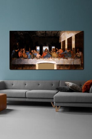 Leonardo Da Vinci: Das letzte Abendmahl, Leinwanddruck, 60 x 120 cm, LNRDVNCSNAKSMYMİ014 - 4