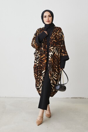 Leopar Desenli Bayan Kimono - 1