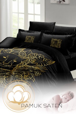 Leopard Line Doppelbett-Bettbezug-Set, speziell gewebter Baumwollsatin, 3D-Sonderdesign MONOHOME24598 - 4