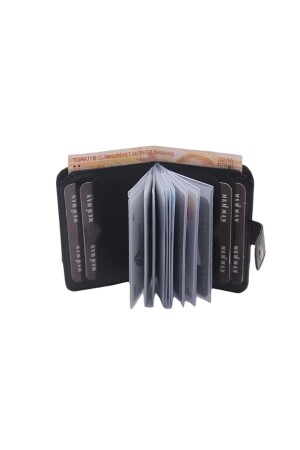 Letra-Leder-Geldbörse und Kartenhalter, vertikales Modell mit transparentem Kartenhalter innen, 36 Boxen - 3