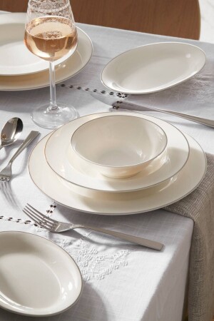 Lexi New Bone 56 Parça 12 Kişilik Yemek Takımı Platin 153.03.08.0516 - Karaca