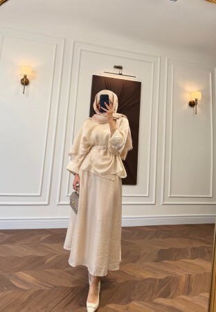 Leya Kemerli Takım - Ekru - Nuuwears