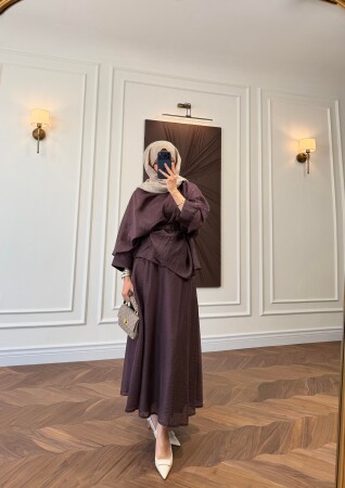 Leya Kemerli Takım - Mürdüm - Nuuwears