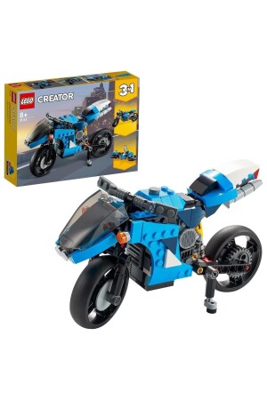 Licensed Creator 3-in-1-Supermotorrad-Spielzeug-Motorrad-Bauset für Kinder (236 Teile) RS-L-31114 - 1