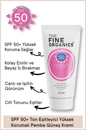 Lichtschutzfaktor 50+, tonisausgleichender rosa Sonnenschutz mit hohem Schutz – 50 ml - 2