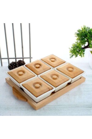 Life 6’lı Bambu Kapaklı Tepsili Kahvaltılık 13 Parça DZ6LI - Ekin