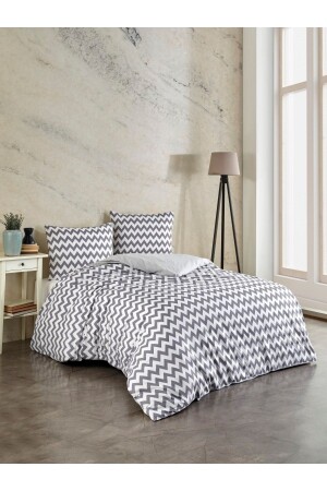 Life Double Sided Greywhite Zigzag 200x220 Doppelbett-Bettbezug-Set Doublerfgrizgzgset (keine Bettwäsche) Doublerfgrizgzgset - 1