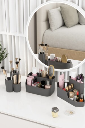 Life Makeup Organizer und Kosmetik Aufbewahrungsbox Organizer 3er Set SANDY PAMELA YOUNG ANTHRAZIT - 2