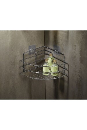 Lifetime Edelstahl-Kleberegal für Badezimmer, Eck-Organizer, Shampoo-Halter, Duschregal, Chrom, Tk-01, PRA-7836242-8337 - 1