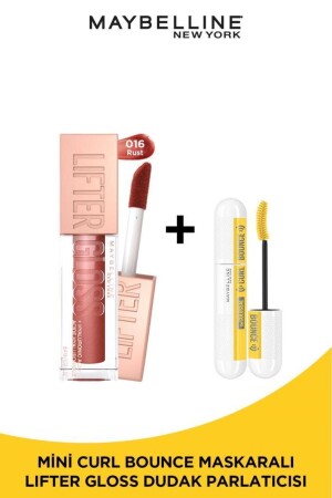 Lifter Gloss Feuchtigkeitsspendender Lipgloss – 016 Rust & Mini Curl Bounce Mascara Make-up-Set - 2