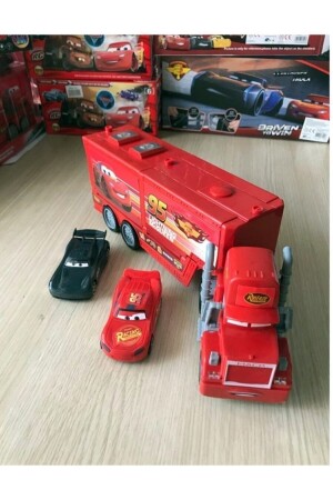 Lightning McQueen Toy Mc Truck mit 2 Autos mit aufklappbaren Abdeckungen 828-119 - 2