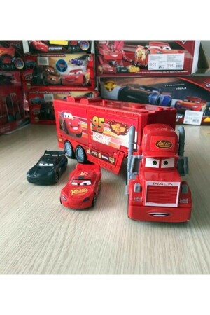 Lightning Mcqueen Toy Mc Truck UTOYS Truck mit 2 Autos mit aufklappbaren Abdeckungen - 3