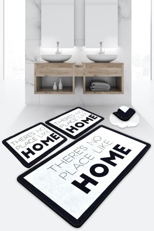 Like Home Djt 3 Lü Set Banyo Halısı Paspas Kaymaz Taban Yıkanabilir Klozet Takımı 8682125975979 - 3