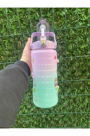 Lila Motivationsflasche 2000 ml Wasserflasche, Wasserflasche – Bpa-frei | - 3