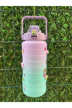 Lila Motivationsflasche 2000 ml Wasserflasche, Wasserflasche – Bpa-frei | - 4