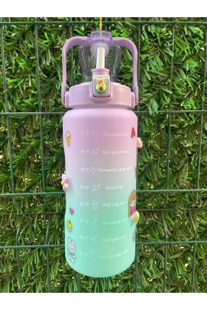 Lila Motivationsflasche 2000 ml Wasserflasche, Wasserflasche – Bpa-frei | - 7