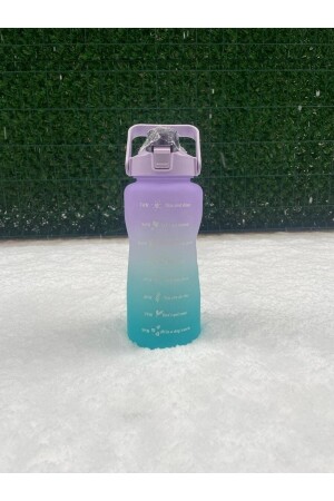 Lila motivierende Wasserflasche, Wasserflasche, 2 l, Tritan-Wasserflasche für Fitnessstudio, Bpa-frei (Aufkleber-Geschenk), RV35 - 5