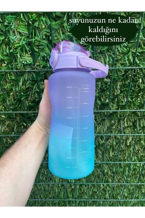 Lila motivierende Wasserflasche, Wasserflasche, Wasserflasche, 2 l, Tritan-Wasserflasche für Fitnessstudio, Bpa-freie Wasserflasche - 8