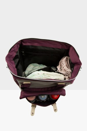Lila Mutter-Baby-Tasche für Damen mit Taschen und Logo M000003884 - 6