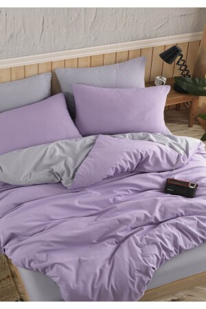 Lilac Düz Desen Çift Taraflı Çift Kişilik Nevresim 200x220 %100 Pamuk01453020 - 1