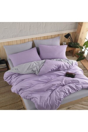 Lilac Düz Desen Çift Taraflı Çift Kişilik Nevresim 200x220 %100 Pamuk01453020 - 3