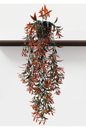 مصباح العصا المنسق من الزهور الاصطناعية الأسود المسموق بالبرتقال - Lilac Home