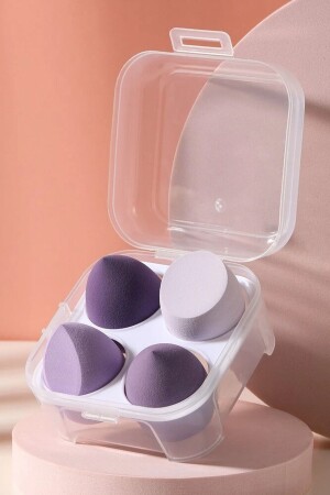 Lilac Tones Pear Make-up-Schwamm-Set mit 4 Kunststoffboxen - 2