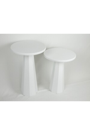 Lilium Mushroom Couchtisch Weiß 2er Set (47-57 cm) kupp-0022 - 4