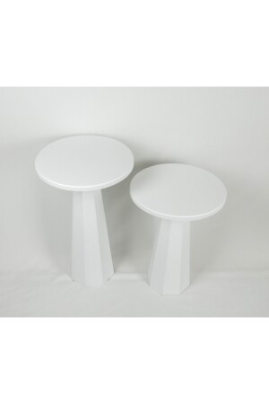 Lilium Mushroom Couchtisch Weiß 2er Set (47-57 cm) kupp-0022 - 6