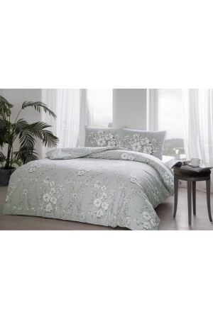 Lily Grey Doppelbett-Bettbezug-Set, Liliengrau - 2