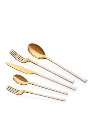 Lilyum Gold 30-teiliges Gabel-Messer-Löffel-Set N3266 - 5