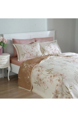 Lilyum Rosa Doppelbett-Tagesdecke - 1