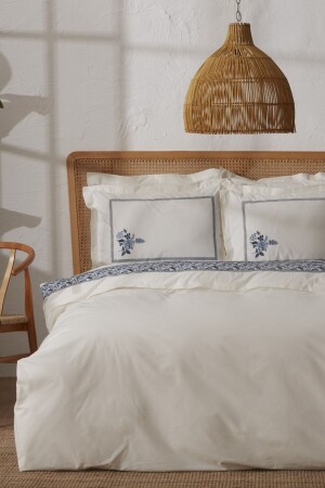 Lima %100 Pamuk Çift Kişilik Nakışlı Nevresim Takımı Beyaz 200.22.14.0058 - Karaca Home