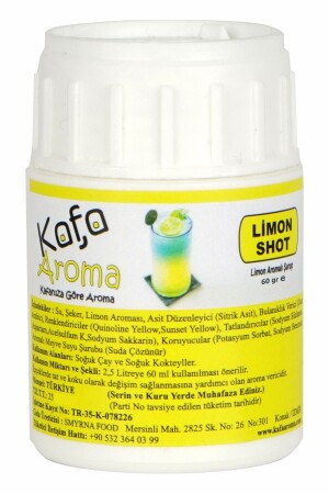 Limon Aromalı Kokteyl Şurubu - Punch Yapım Kiti - Limon Shot ( 3 Litre Içecek Yapımı ) 60 gr - 1