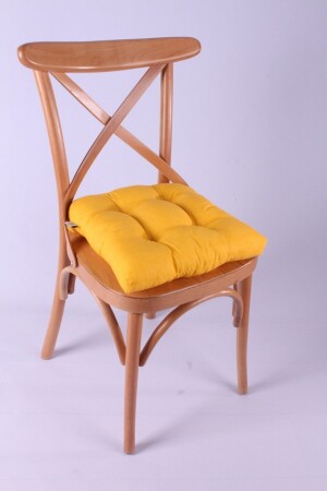 Lina Pofidik Sarı Sandalye Minderi Özel Dikişli Bağcıklı 40x40cm - 2