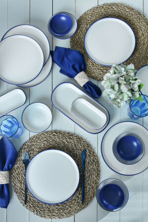 Line Blue Kahvaltı Takımı 18 Parça 6 Kişilik 20004 - Keramika