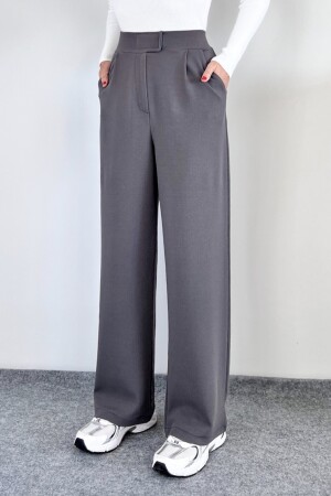 Line Damen-Palazzo-Hose aus Lycra mit Klettverschluss in Anthrazit - 1